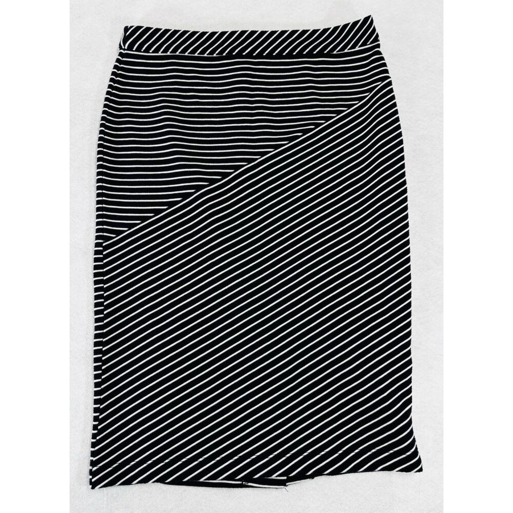 Banana Republic Skirt Womens Size 8 Dark Blue White Striped Straight